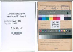 Entnazifizierung Rudolf Bolle , geb. 14.04.1921 (Landwirt)