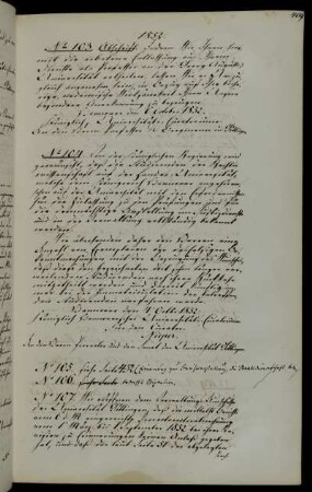 Abschriftliche Mitteilung der Entlassung des Professors Bergmann.