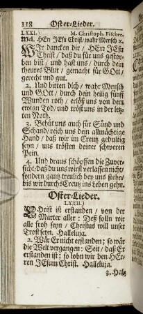 Oster-Lieder. - Am Tage Johannis des Tauffers.