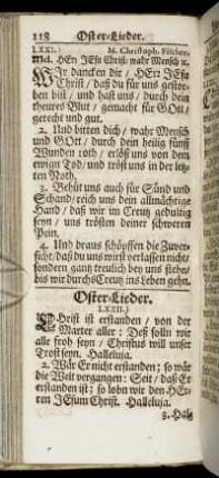 Oster-Lieder. - Am Tage Johannis des Tauffers.