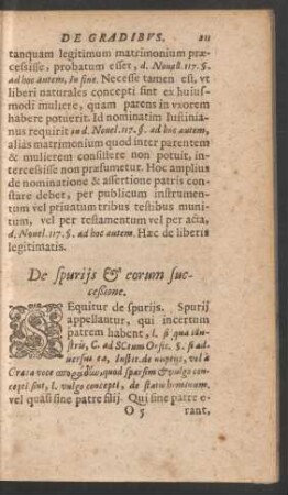 De spuriis & eorum succeßione.