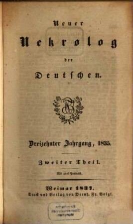 Neuer Nekrolog der Deutschen. 13,2. 1835 (1837)