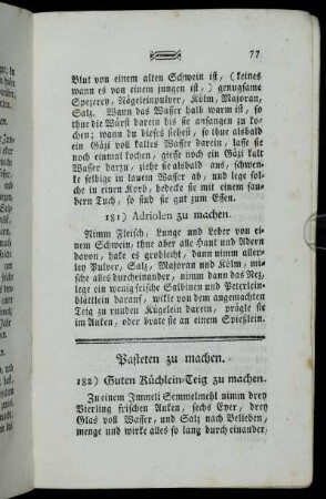 Pasteten zu machen.
