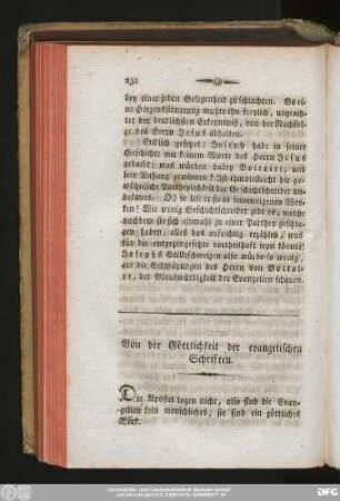 Von der Göttlichkeit der evangelischen Schriften.