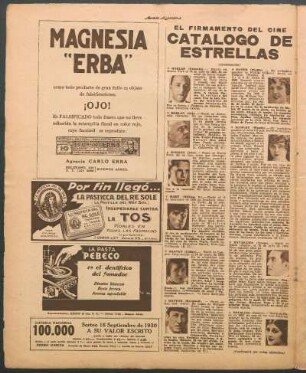 Catálogo de estrellas : El firmamento del cine