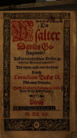 Der Psalter Davids Gesangweis