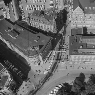 Einmündung der Schiller- in die Petersstraße in Leipzig