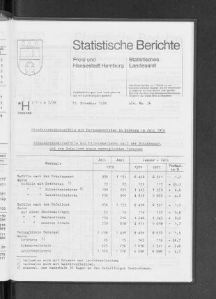 Straßenverkehrsunfälle mit Personenschaden in Hamburg im Juli 1978 : Lfd. Nr. 36