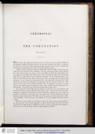 Ceremonial of the Coronation.