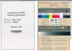 Entnazifizierung Willi Krause , geb. 19.10.1920 (Kaufmaennischer Angestellter)