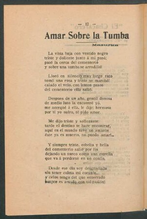 Amar sobre la tumba : Mazurka
