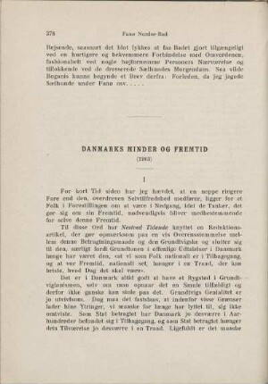 Danmarks Minder og Fremtid (1903)