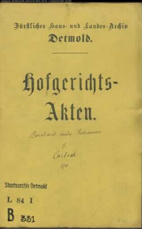 Borchard modo Vehmeyer, Hermann in Alverdissen gegen Bernd Corbach in Humfeld