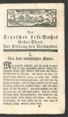 Erster Theil. Zur Bildung des Verstandes.