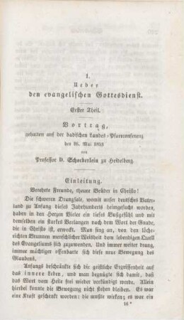 219-261 Ueber den evangelischen Gottesdienst : erster Vortrag