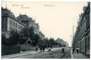 Hartha. Wilhelmstraße und Bürgerschule