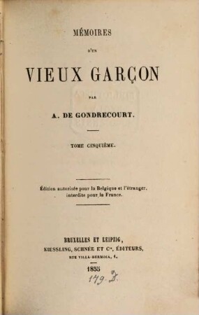Mémoires d'un vieux garçon, 5