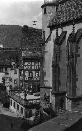 Autotour mit Familie Groß. Wertheim (Main-Tauber-Kreis). Kilianskapelle (1472-1481). Obergeschoß von Südosten