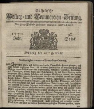 9tes Stueck, Montag den 26ten Februar. 1770