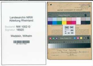 Entnazifizierung Wilhelm Wedekin, geb. 30.10.1908 (Gastwirt)