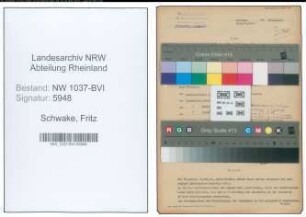 Entnazifizierung Fritz Schwake , geb. 10.05.1885 (Milchverteiler)