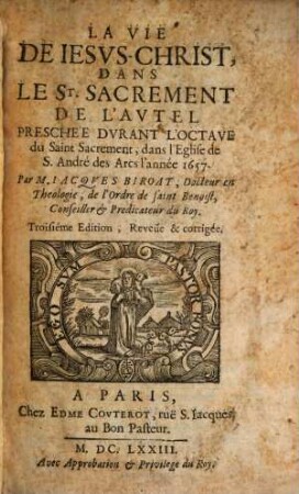 La vie de Jesus Christus dans l'St. Sacrament de l'aûtel