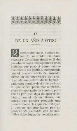 IX. De un ano á otro