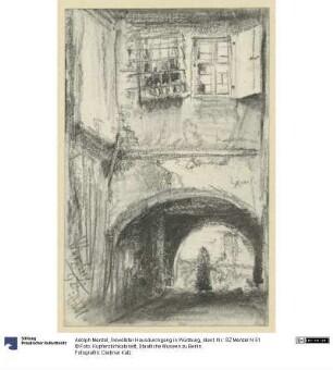 Gewölbter Hausdurchgang in Würzburg