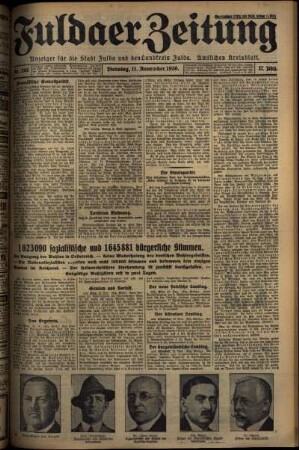 Ausgabe vom Dienstag, den 11. November 1930.