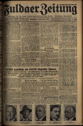 Ausgabe vom Dienstag, den 11. November 1930.