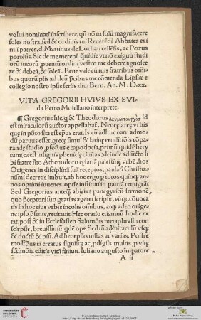 Vita Greorii Huius Ex Suida Petro Mosselano interprete
