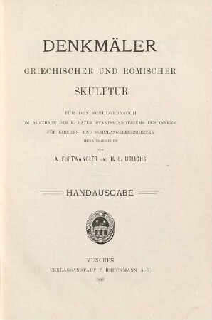 Denkmäler griechischer und römischer Skulptur