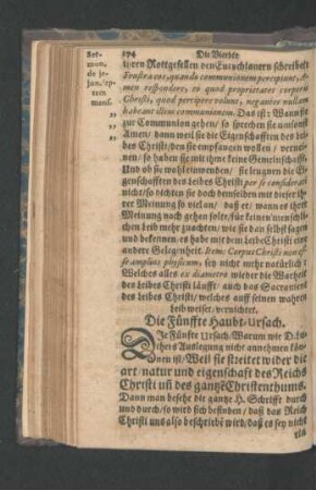 Die Fünffte Haubt-Ursach.