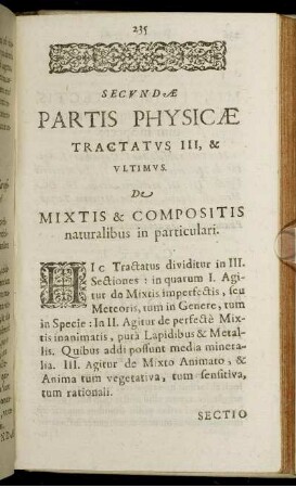 Tractatus III. De Mixtis & Compositis naturalibus in particulari.
