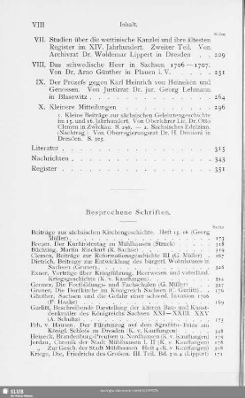 Besprochene Schriften