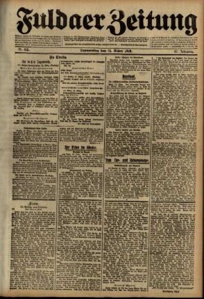 Ausgabe vom Donnerstag, den 14. März 1918.