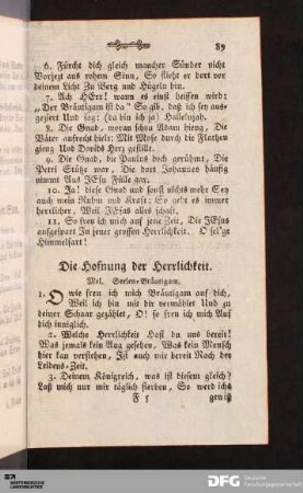 Die Hofnung der Herrlichkeit.