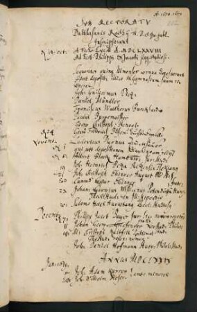 Winterhalbjahr 1678/1679. Rektorat Balthasar Raith