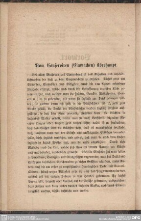 Vom Conserviren (Einmachen) überhaupt