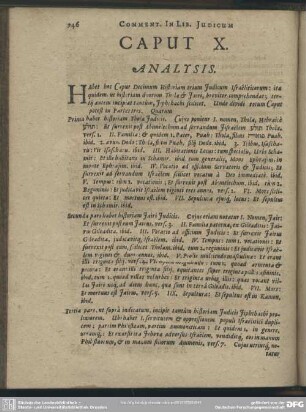 Caput X. [Analysis, Explicatio Textus, Quaestiones, Loci Communes]