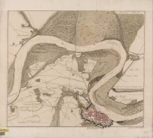 [Der Rhein bei] Düsseldorf, ca. 1:10 000, kolor. Kupferst., 1798 : [Der Rhein bei] Düsseldorf / gestochen von J. C. Eckard. - [Ca. 1:10 000]. - Darmstadt , [1798]. - 1 Kt. in 2 Bl. : kolor. Kupferst. ; Gesamtgr. 73 x 62 cm