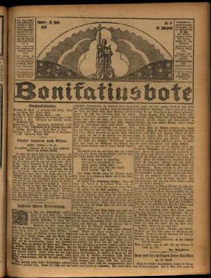 Erste Ausgabe vom Sonntag, den 28. April 1929.