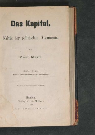 Bd. 1 = Buch 1: Der Produktionsprocess des Kapitals