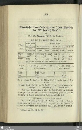 Chemische Untersuchungen auf dem Gebiete der Milchwirthschaft