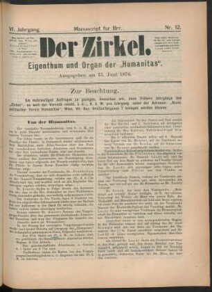 Nr. 12. Ausgegeben am 15. Juni 1876.
