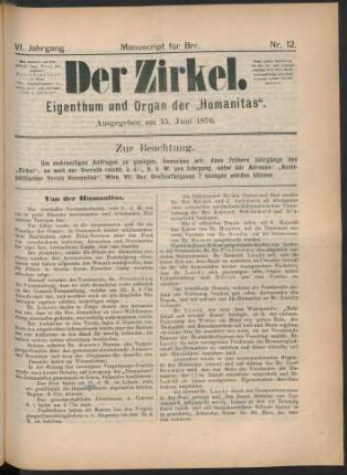 Nr. 12. Ausgegeben am 15. Juni 1876.