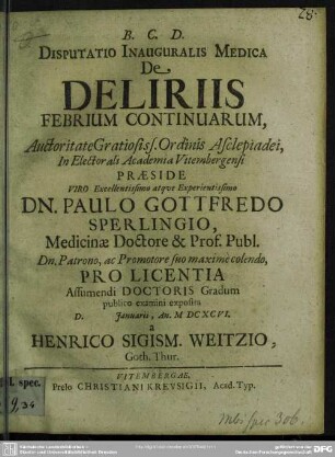 De deliriis febrium continuarum