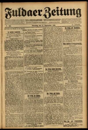 Ausgabe vom Dienstag, den 12. September 1916.