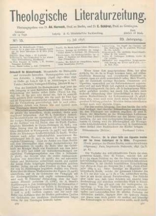 410-412 [Rezension] Vernes, Maurice, De la place faite aux légendes locales par les livres historiques de la Bible. Programme