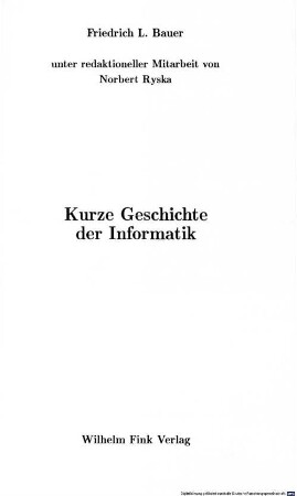 Kurze Geschichte der Informatik
